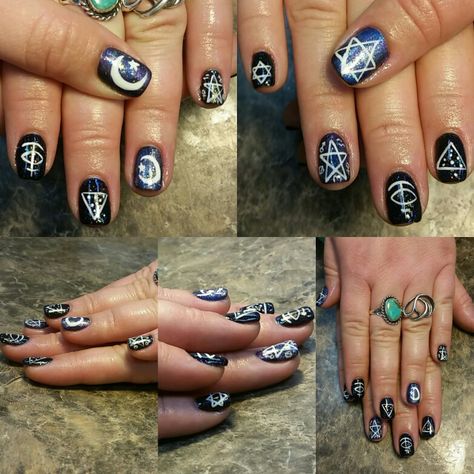 Fortune teller nail art hand done by mee:) Nail Blue, Popular Nail Designs, Nail Biting, Fortune Telling, Fortune Teller, Acrylic Nail Art, Nail Decals, Nails Ideas, Fun Nails