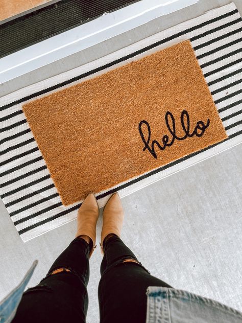 Target Door Mat, Sliding Door Mats, Front Porch Layering Rugs, Front Porch Welcome Mat, Large Welcome Mat Front Door, Rug Front Door Entryway, Rug Under Doormat, Front Door Door Mats, Door Mats Outdoor Front Porch