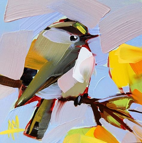 Angela Moulton, Bird Oil Painting, Painting Birds, Bird Artists, Watercolor Birds, Bird Paintings, Bird Artwork, Knife Painting, Canvas Ideas