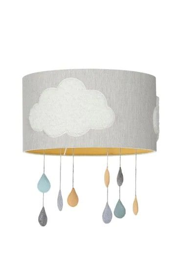 Kids Cupboard Design, Nursery Lighting Ceiling, Kids Cupboard, Cloud Lampshade, Cloud And Rainbow, Sky Ceiling, Dragon Nursery, Cute Cloud, Baby Boy Bedroom