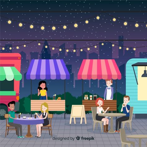 Festival Illustration, Vintage Booth, Vector People, Food Festival, Vector Photo, Brunei, Graphic Resources, Vector Free, Mural