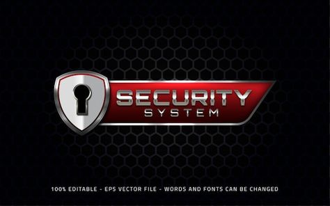 Editable text effect, security system st... | Premium Vector #Freepik #vector #editable-logo #edit #editable-font #editable-text Security System Logo, Logo Edit, Security Logo, Lock Logo, Life Logo, Digital Network, Branding Template, Shield Logo