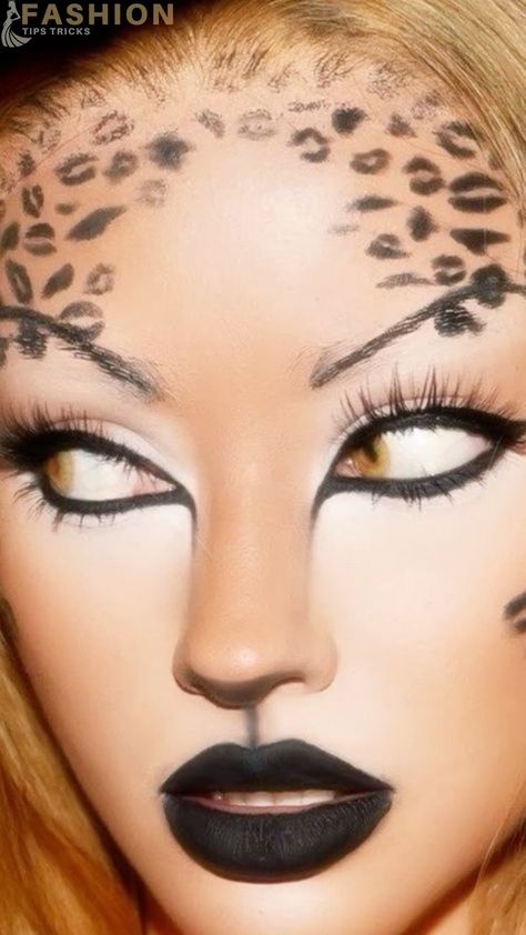 Jaguar Makeup Halloween, Jaguar Makeup, Hairstyle For Square Face, Weird Cakes, Cats Makeup, Cheetah Makeup, Beard Stubble, Tiger Makeup, Halloween Makeup Inspo