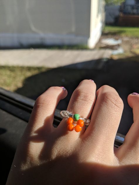 Pumpkin jewelry fall beaded jewelry ring Pumpkin Ring, Pumpkin Jewelry, Fall Bead, Beaded Ring, Diy Bracelet Designs, Bead Ideas, Fall Jewelry, Diy Bracelet, Beading Tutorials