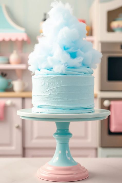 Are you looking to add a touch of creativity to your dessert table? You'll love our collection of 25 fun blue cake ideas! From a whimsical blue cotton candy creation to elegant blue velvet delights, these cakes cater to every type of party and taste. These treats bring color and excitement to birthday parties, weddings, and anniversaries. Whether you prefer bright royal shades or soft pastels, these blue cakes are sure to grab attention and charm your guests. Let's make your next celebration unforgettable with these lively dessert inspirations. Cloud Cupcake Cake, Cotton Candy Cake Ideas, Bubble Birthday Cake, Cake With Cotton Candy, Cotton Candy Birthday Cake, Blue Cake Ideas, Cotton Candy Cake, Blue Velvet Cake, Cloud Cupcakes