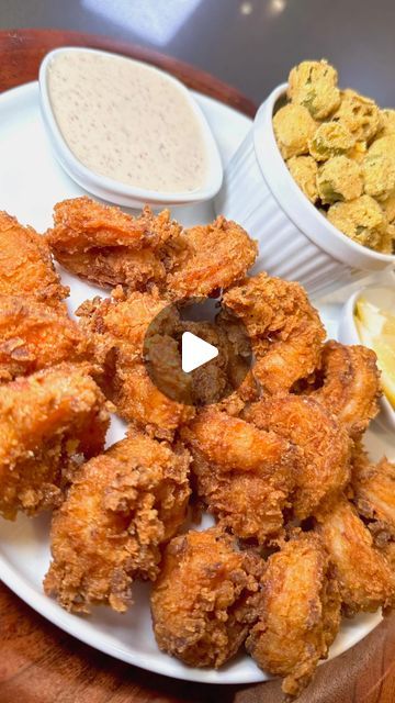 Marisa D. | Louisiana Creole | Recipes on Instagram: "You making fried shrimp all wrong! This is the best way to make fried shrimp! 🍤   ✨If you ever go to New Orleans or Louisiana, in general, you can’t leave without giving you a seafood platter.   ✨My go to is usually fried shrimp or fried okra, sometimes with catfish if they have it.  ✨I like to first prep the wet and dry batter before I clean whatever it is that I’m frying   ✨ I season everything, and like to use cornmeal as the base for the okra, and cornmeal plus flour for the fried shrimp.  ✨I prefer to buy my shrimp with the head on, but that’s completely optional. Also I like to use an egg replacer over an actual egg, but that’s optional as well.   ✨ For the best flavor, deveining your shrimp is a must. I also let the shrimp sit a Fried Shrimp Batter, Fried Shrimp Recipes Easy, Shrimp Batter, Fried Shrimp Recipes, Easy Cajun, Louisiana Creole, Fried Okra, Easy Pasta Dinner, Egg Replacer