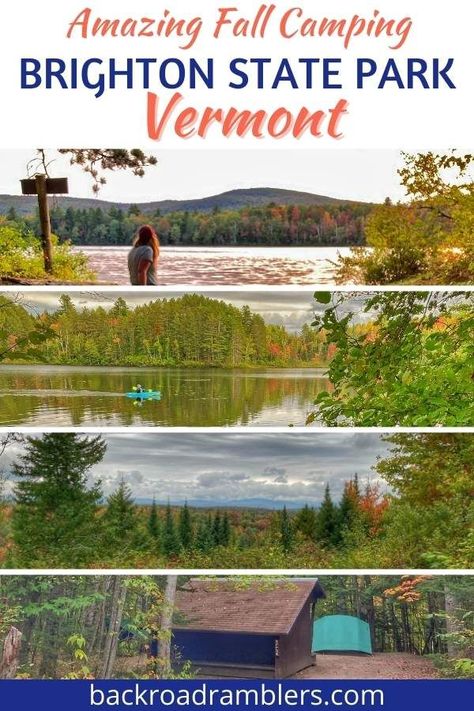 Looking for an amazing Vermont vacation idea this fall? Try fall camping at Brighton State Park in Island Pond VT. This quiet park is fabulous for fall foliage, hiking, and paddling, plus it's a fantastic homebase for exploring the Northeast Kingdom during autumn! Autumn In Vermont, Things To Do In Vermont, Redwood National And State Parks, Vermont Travel, Vermont Vacation, Letchworth State Park, Fall Camping, Boreal Forest, Park In New York