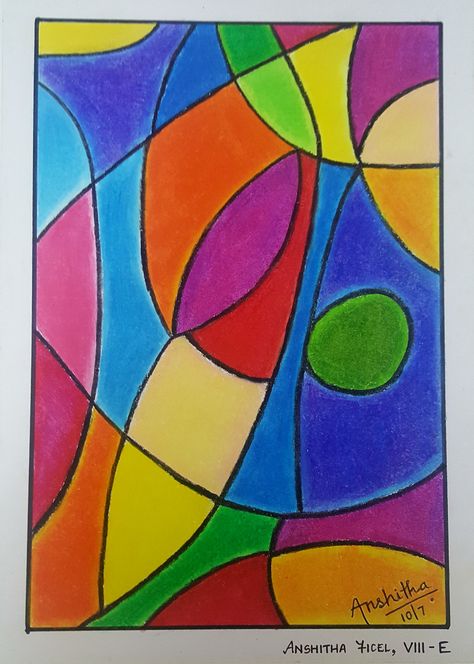 My first try with oil pastels!!! The reference/original drawing of this can be found in google.... Squiggle Art, Abstract Art Collection, Cubist Art, Modern Art Paintings Abstract, Easy Canvas Art, Bible Verse Art, Modern Art Paintings, Creative Painting, Oil Pastels