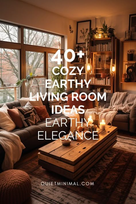 Discover earthy elegance with these 40+ cozy living room ideas. Dive into a world of muted tones, natural materials, and greenery, and create a space that exudes warmth and sophistication. #EarthyLivingRooms #CozyInteriors #HomeDecor Earthy Natural Living Room, Greenery Living Room Ideas, Earthy Living Room Earth Tones, Earthy Decor Living Room, Earthy Living Rooms, Living Room Earth Tones, Cozy Earthy Living Room, Earthy Living Room Ideas, Living Room Designs Cozy