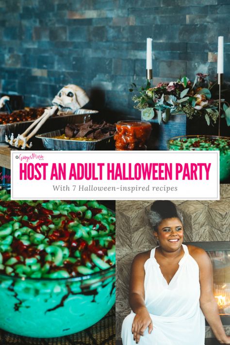 How To Host An Adult Halloween Party - Ginger Marie | Dallas Food Fitness + Travel Blog Adult Halloween Party Food, Halloween Drinking Games, Adult Halloween Party Games, Halloween Party Menu, Adult Halloween Party Decorations, Party Food For Adults, Halloween Party Drinks, Dallas Food, Halloween Party Activities