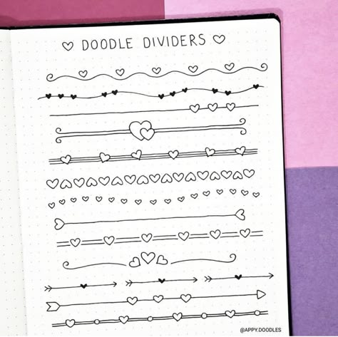 Doodle Dividers, Peta Pikiran, Bullet Journal Dividers, Alfabet Font, Text Dividers, Penanda Buku, Bullet Journal Ideas Templates, Bullet Journal Mood Tracker Ideas, Journal Inspiration Writing