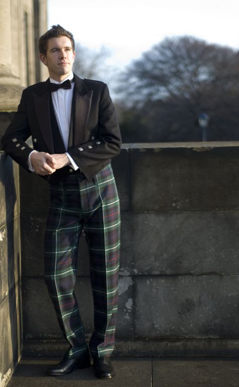 Fishtail Back Tartan Trews | CLAN by Scotweb Black Tie Outfits, Wedding Window, British Gentleman, Mens Fashion Vintage, English Gentleman, Kilt Outfits, Tartan Men, Blanket Scarves, English Men