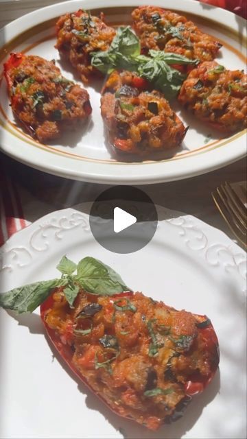 Dena Fenza -🇮🇹🇺🇸Mamma🧿 on Instagram: "Peppers stuffed with eggplant, onions, zucchini, bread crumbs and Pecorino are so easy and delicious.  This recipe can be made in advance.  In fact, I think they even taste better leftover!!
Ingredients below.  Full printable version on my website www.miciamammas.com.  Search “Stuffed Peppers” 
Stuffed Peppers
(24 Pieces)
6 Red Peppers (about 2 lbs.), Seeded and cut in quarters, plus 1 Pepper Diced
½ Cup Extra Virgin Olive Oil, plus 2 Tbsp. 
7 Whole Garlic Cloves.
1 Onion (about 8 oz), Diced 
1 Eggplant (about 8 oz), Diced 
1 Large Zucchini (about 10 oz), Diced
1 1/2 tsp. Salt
1 tsp. Pepper 
1 Cup Whole Tomatoes, Crushed well by hand
10 Basil Leaves, Chopped 
1 Cup Plain Bread Crumbs 
1 Cup Grated Pecorino Romano 
*400 degree oven 

#stuffedpepper Eggplant Peppers And Onions, Fried Eggplant With Rice And Tomatoes, Tomato Eggplant Zucchini Bake, Mediterranean Eggplant Zucchini, Tomato Eggplant Zucchini Bake With Garlic And Parmesan, Plain Bread, Basil Leaves, Eggplant Recipes, Veggie Dishes