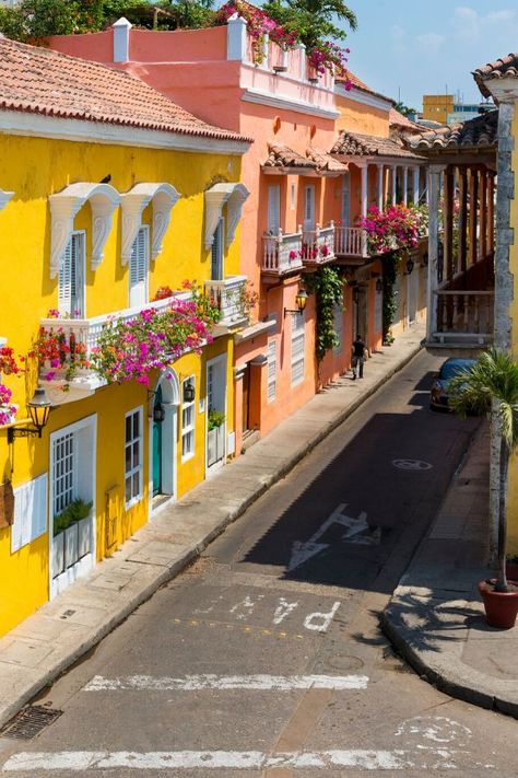 Paris History, Trip To Colombia, Visit Colombia, Colorful Buildings, Colombia Travel, Casas Coloniales, Colourful Buildings, April 13, Exterior House Colors