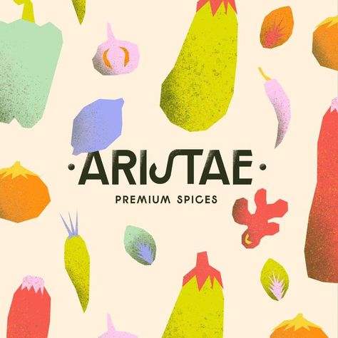 Viviana Caponnetto | Brand Designer on Instagram: "meet ARISTAE ✨🌱🍅

aristae is a brand that sells premium spices for everyday people who want to spice up their everyday meals. their brand mission is to encourage experimenting with lots of different flavors, taking the pressure off inexperienced cooks and making the experience fun and enjoyable!

-

can you tell i had a blast designing this in this week's youtube video??? i mean look at how fun those illustrations are!!
and can we talk about the typography?? shoutout to my besties at @zetafonts for hooking me up with these beautiful fonts!!

if you're curious about the process behind the logo suite design, the typography choice, the illustrations and the label design for this branding, check out my youtube channel (link in bio or my high Spices Branding, Spice Illustration, Spices Illustration, Design Assignments, Brand Mission, Logo Suite, Suite Design, Premium Spices, Can We Talk