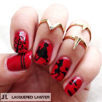 Lacquered Lawyer | Nail Art Blog: Little Red Riding Hood Little Red Riding Hood Nails, Red Riding Hood Nails, Hood Nails, Stamp Template, Image Nails, Animal Nail Art, Nails 2018, Goth Nails, Seasonal Nails