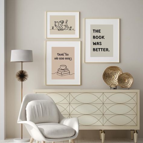 📖BOOK LOVER GALLERY WALL📖 All prints available in A3, A4, and A5! #booklover #bookish #booktok #booksayings #bookquotes #reading #readmorebooks #readreadread #readingtime #readingaddict #readingcommunity #blookclub #bookprints #walldecor #gallerywall #bookart #decor #bookdecor #booklovers #bookworms #print #digitalprint #digitalprintshop Bookish Gallery Wall, Book Prints, Book Decor, Book Lover, Drinking Tea, All Print, Book Quotes, Book Worms, Book Lovers