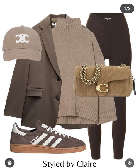 Brown Outfit Inspiration, Tan Sweater Outfit, Adidas Spezials, Look Adidas, Dressy Casual Outfits, Winter Fashion Outfits Casual, Casual Outfit Inspiration, Fall Winter Wardrobe, Adidas Outfit