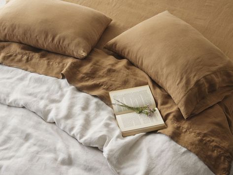 The Citizenry Portugal Bedding New Spring Colors | Apartment Therapy Bookshelves Apartment, Ocean Hues, The Citizenry, Linen Bed, Bed Lights, Raw Beauty, Linen Sheets, Bed Linen Sets, Linen Set