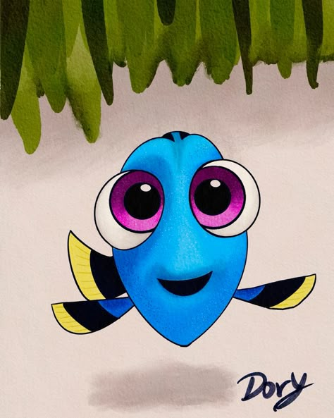 Dory disney finding dory buscando a nemo art procreate Dory Drawing Easy, Finding Nemo Drawings, Nemo Drawings, Nemo Painting, Nemo Drawing, Dory Drawing, Finding Nemo Characters, Nemo Disney, Dory Finding Nemo