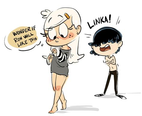 Linka stole Lars’ clothes #lol Linka Loud, Loud House Sisters, Glenn Y Maggie, The Loud House Fanart, Cartoon Clip, Loud House Characters, Goth Look, Loud House, Comic Collection