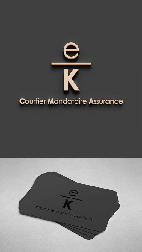 Logo équation EK pour courtier mandataire - Création logo au design graphique minimaliste avec mise en scène du logotype en lettrage 3D Graphic Design Clients, K Logos, Design Website, Logo Ideas, Monogram Logo, Design Graphique, Brand Design, Communication, Website Design