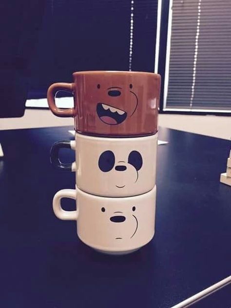 Coffee Kisses, We Bare Bear, Chocolate Covered Coffee Beans, Bear Mug, Keramik Design, We Bear, Funny And Cute, Coffee Type, We Bare Bears