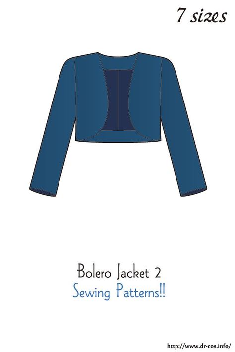 Sewing Patterns Free Women, Bolero Pattern, Japanese Sewing Patterns, Sew Mama Sew, Shrug Pattern, Japanese Sewing, Jacket Pattern Sewing, Bolero Jacket, Paper Pattern