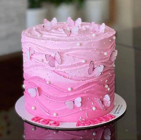 Tort Special, Girly Birthday Cakes, 12th Birthday Cake, Butterfly Birthday Cakes, Girly Cakes, Pink Birthday Cakes, 3rd Birthday Cakes, Beautiful Birthday Cakes, Creative Birthday Cakes