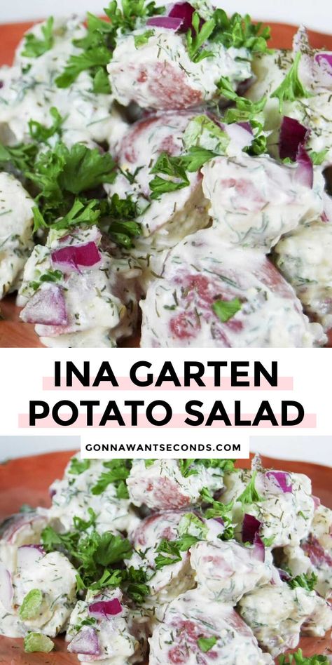 Ina Garten Potato Salad Ins Garten Potato Salad, Ina Garten Potato Salad Recipe, Ina Garden Potato Salad, Ima Garten Recipes, Potato Salad Ina Garten, Ina Garten Potato Salad, Pioneer Woman Potato Salad, Cold Potato Salad, Deviled Egg Potato Salad