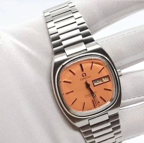 Vintage Omega Seamaster T Automatic Day Date Salmon Custom Dial Mens Watch | eBay Vintage Luxury Watches For Men, Mens Wedding Watch, Omega Constellation Men, Omega Vintage Watch, Omega Watch Mens, Vintage Omega Watches, Mens Watches Expensive, Moonphase Watch, Omega Watch Vintage