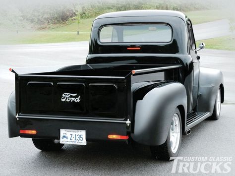 1952 Ford F-1 - Custom Classic Trucks Magazine - Hot Rod 1948 Ford Truck, 1952 Ford Truck, Classic Trucks Magazine, Custom Lifted Trucks, Ford F1, Black Truck, Vintage Pickup Trucks, Built Ford Tough, Old Ford Trucks