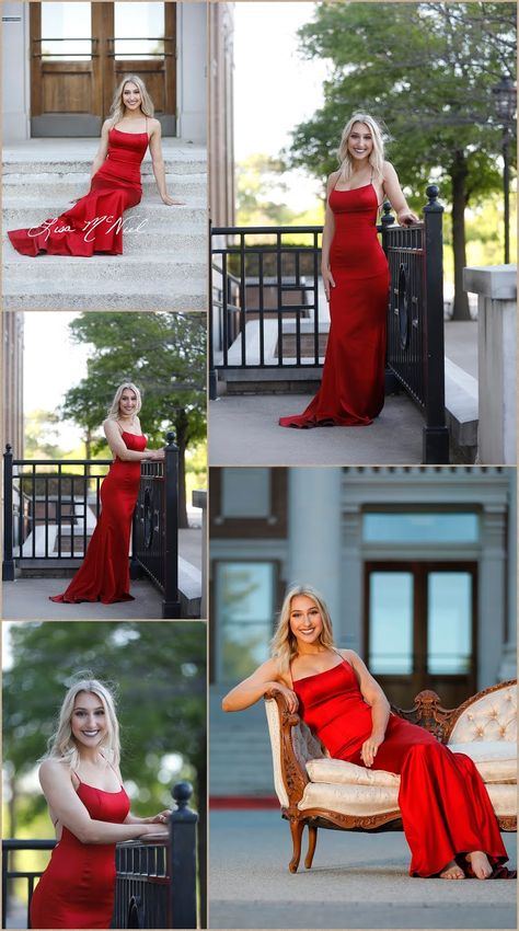 Prom Picture Poses Female, Pose Ideas For Homecoming, Prom Photos On Stairs, Prom Poses On Stairs, Sitting Prom Poses, Hoco Pic Ideas Solo, Prom Photography Poses Single, Female Prom Poses, Prom Pictures On Stairs