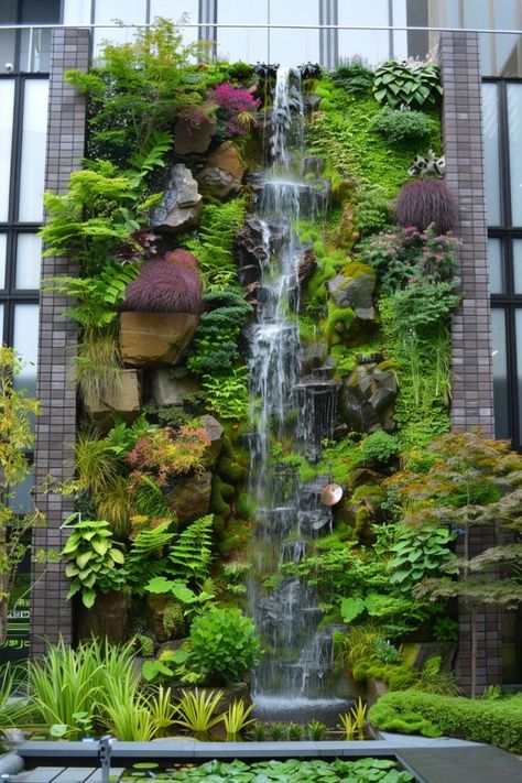 Hobbit Garden, Small Garden Waterfalls, Vertikal Garden, Vertical Garden Ideas, Aquarium Garden, Taman Air, Garden Japanese, Garden Watering System, Urban Retreat