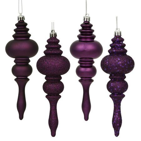 Vickerman Christmas Tree, Plum Christmas, Purple Christmas Ornaments, Plastic Christmas Tree, Shatterproof Ornaments, Purple Christmas, Christmas Store, Christmas Ornament Sets, Christmas Photo