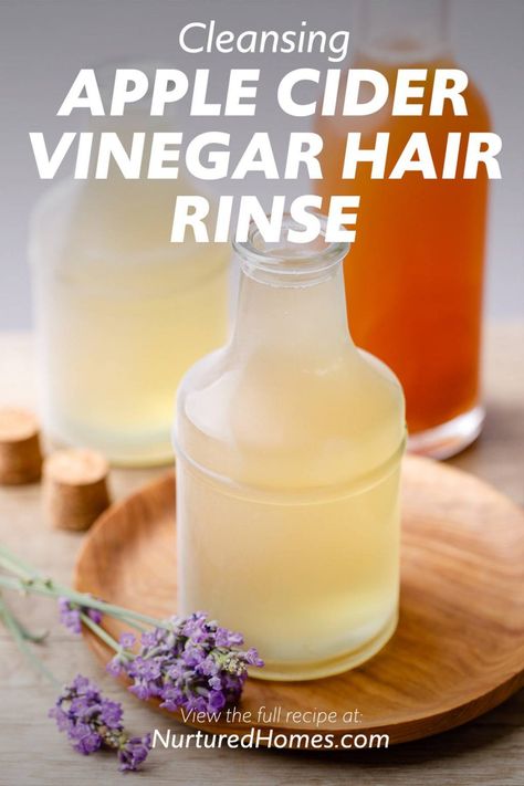 DIY Apple Cider Vinegar Hair Rinse for Seriously Happy (And Clean) Hair - Nurtured Homes Diy Acv, Vinegar Hair Rinse Recipe, Diy Apple Cider Vinegar, Hair Rinse Diy, Hair Rinse Recipe, Acv Hair Rinse, Acv Hair, Apple Cider Vinegar Hair, Apple Cider Vinegar Hair Rinse