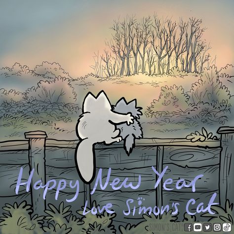 Simon's Cat on Twitter: "Happy New Year! https://t.co/jl20pBskra" / Twitter Happy New Year Love, Simons Cat, Happy New Year Quotes, Ghost Adventures, Christmas Feeling, Wonderful Picture, Angel Art, Cat Care, Christmas Images