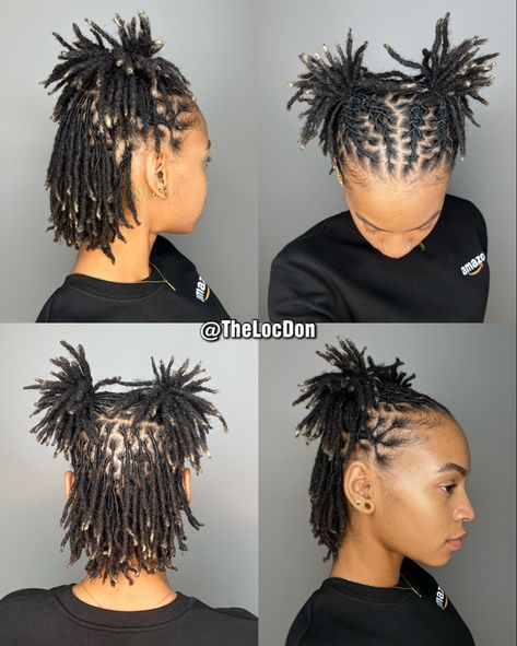 Loc Styles Medium Short, Hair Styles Dreads, Starter Locs Hairstyles For Women Short, Retwist Styles For Short Locs, Short Loc Styles For Women Updo, Starter Locs Styles For Short Hair, 50 Locs, Short Starter Locs Hairstyles, Short Loc Styles For Women