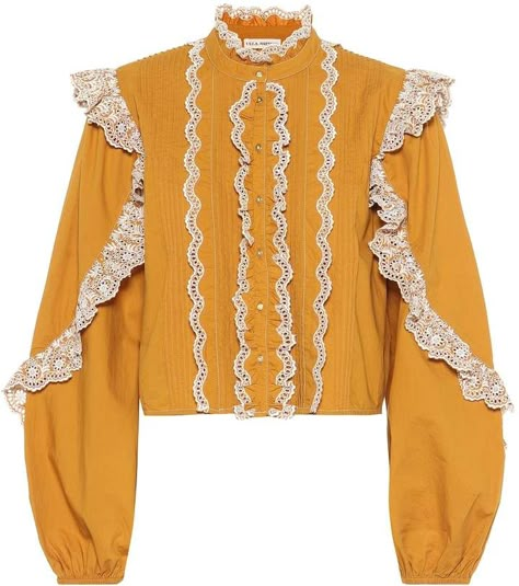 Ulla Johnson Adelaide ruffled cotton blouse Horror Clothing, Horror Clothes, Cotton Blouse, Mellow Yellow, Poplin Shirt, Cotton Blouses, Ulla Johnson, Outfits Casuales, Luxury Outfits