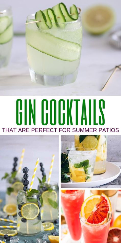 Gin Cocktails That are Perfect for Summer Patios | Gin Cocktails | Cocktails Made with Gin | Best Summer Cocktails | Summer Cocktails | Juniper Flavored Cocktails | #gin #cocktails #junipercocktails Light Summer Cocktails, Gin Collins, Easy Gin Cocktails, Cocktails Made With Gin, Ginger Beer Cocktail, Gin Fizz Cocktail, Cocktails Summer, Collins Cocktail, Best Summer Cocktails