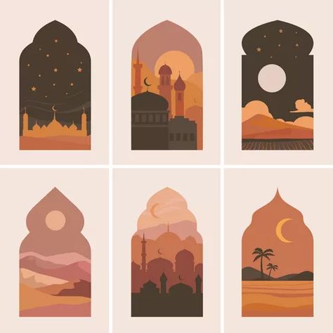 Crescent and lantern on ramadan greeting card Vector Image Islamic Architecture Illustration, Ramadan Illustration Design, Ramadan Card Ideas, Ramadan Illustration Art, Ramadan Design Poster, Ramadan Artwork, Ramadan Poster Ideas, Hari Raya Poster, Ramadhan Art