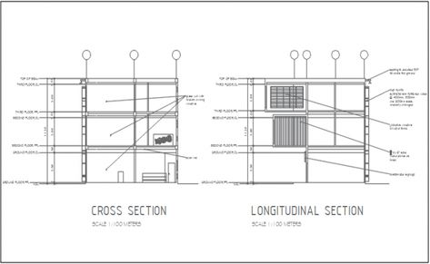 Cross section plan and longitudinal section plan detail dwg file Longitudinal Section Architecture, Cross Section Architecture, Section Plan, Longitudinal Section, Corporate Building, Circular Buildings, 3d Architect, Architectural Sculpture, Architecture People