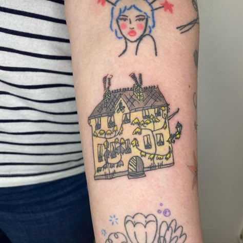 Niece Tattoo, Madeline Book, Red Tattoo Ideas, Red Ink Tattoo, M Tattoos, Tatoo Inspiration, Funky Tattoos, Red Tattoo, Doodle Tattoo