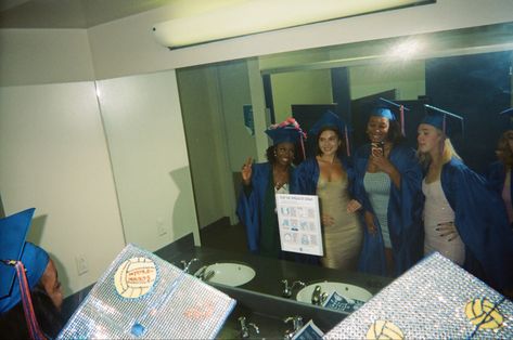 graduation, best friends, bathroom, mirror selfie, disposable camera Friends Bathroom, Senior Year Planning, Bathroom Mirror Selfie, Senior 25, Senior Year Fun, Graduation Pic, Sr 25, Senior Szn, American School