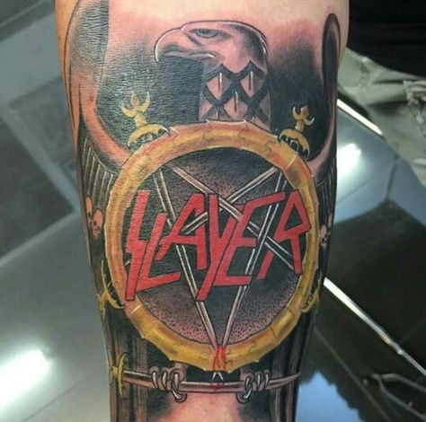 SLAYER Slayer Tattoo, Fan Tattoo, Scary Tattoos, Japanese Sleeve Tattoos, Japanese Sleeve, Instagram Search, Interesting Photos, Skin Art, Tattoo Lettering