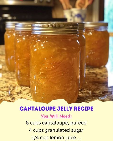 Cantaloupe Jelly Recipe, Cantaloupe Jelly, Cantaloupe Jam, Cantaloupe Jam Recipes, Freezing Veggies, Cantaloupe Recipes, Jelly Recipe, Jelly Recipes, Frozen Veggies