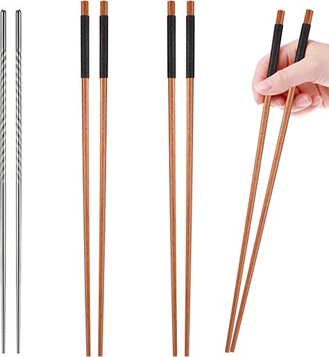 Amazon.com: 3 Pairs Long Cooking Chopsticks 15.3 Inch Extra Long Stainless Steel Chopsticks and 16.5 Inch Extra Long Wooden Kitchen Frying Chopsticks for Hot Pot, Frying, Noodle, Cooking Favor : Home & Kitchen Wooden Chopsticks, Healing Magic, Electric Gate Opener, Light Kitchen, Led Ring Light, Wine Parties, Spiral Design, Coffee Accessories, Kitchen Cooking