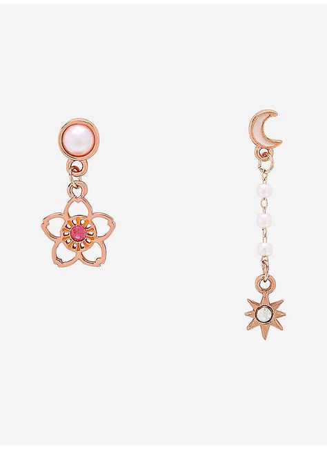 Hot Topic : Cardcaptor Sakura Flower & Star Mismatch Earrings Cardcaptor Sakura Jewelry, Cardcaptor Sakura Staff, Cardcaptor Sakura Plush, Sakura Flower Jewelry, Sakura Necklace, Mismatch Earrings, Sakura Flower, Mismatched Earrings, Cardcaptor Sakura