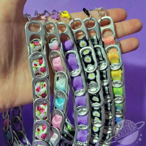 Can Tab Bracelet, Soda Tab Crafts, Tab Crafts, Can Tab Crafts, Pulseras Kandi, Pop Tab Crafts, Soda Tab, Diy Kandi Bracelets, Diy Kandi