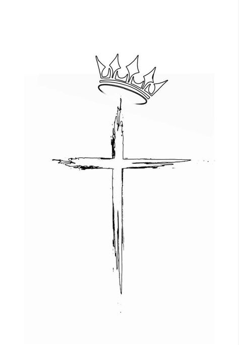 Cross With Wings Tattoo, Crown Tattoos For Women, Jesus Tattoo Design, Biblical Tattoos, Small Chest Tattoos, Simple Tattoos For Guys, Tattoo Lettering Design, Small Forearm Tattoos, Cross Tattoo For Men